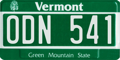 VT license plate ODN541