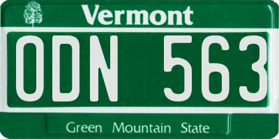 VT license plate ODN563