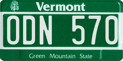 VT license plate ODN570