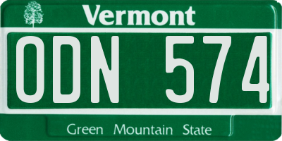 VT license plate ODN574