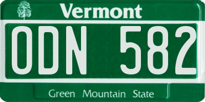 VT license plate ODN582