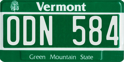 VT license plate ODN584