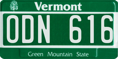 VT license plate ODN616