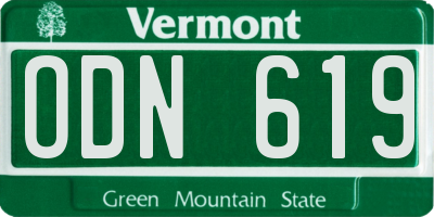 VT license plate ODN619