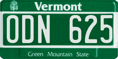 VT license plate ODN625