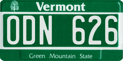 VT license plate ODN626