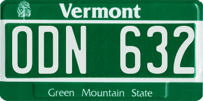 VT license plate ODN632