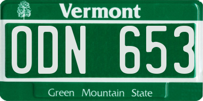 VT license plate ODN653