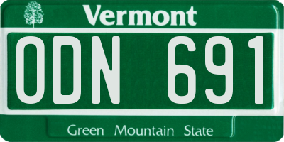 VT license plate ODN691