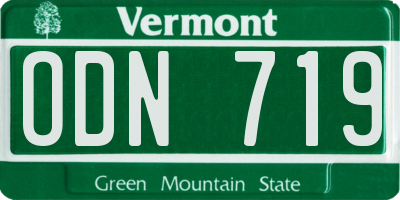 VT license plate ODN719