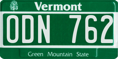 VT license plate ODN762