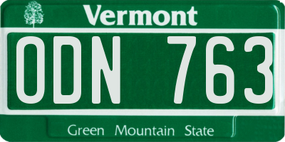 VT license plate ODN763