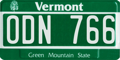 VT license plate ODN766