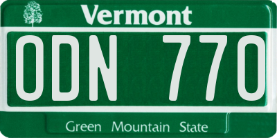 VT license plate ODN770