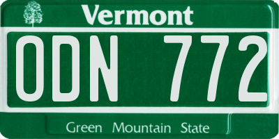 VT license plate ODN772