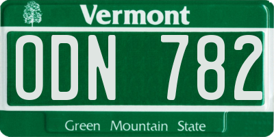 VT license plate ODN782