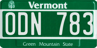 VT license plate ODN783