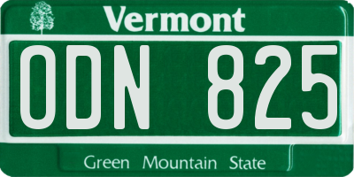 VT license plate ODN825