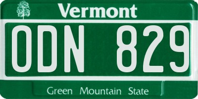 VT license plate ODN829