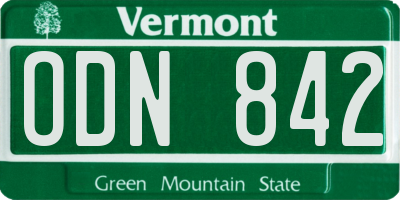 VT license plate ODN842