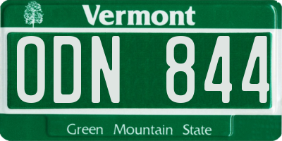 VT license plate ODN844