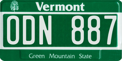 VT license plate ODN887