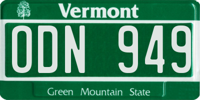 VT license plate ODN949