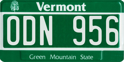 VT license plate ODN956
