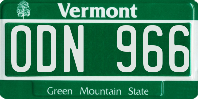 VT license plate ODN966