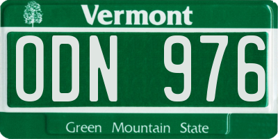 VT license plate ODN976