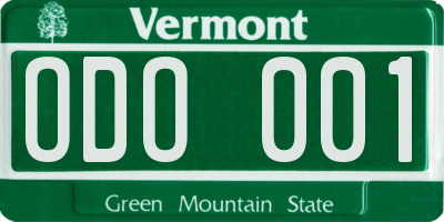 VT license plate ODO001