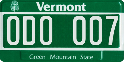 VT license plate ODO007