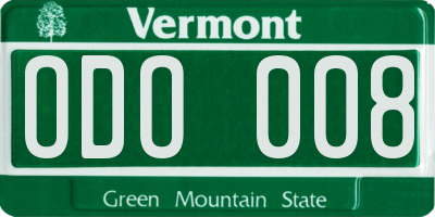 VT license plate ODO008