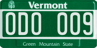VT license plate ODO009