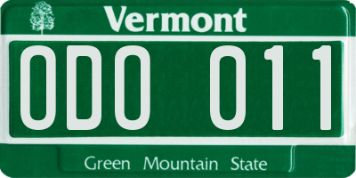 VT license plate ODO011