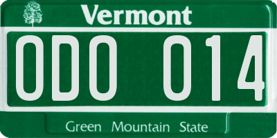 VT license plate ODO014