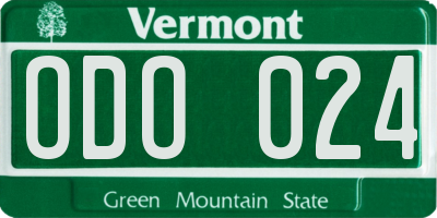 VT license plate ODO024