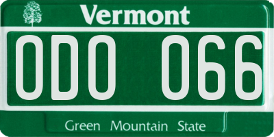 VT license plate ODO066