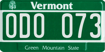 VT license plate ODO073