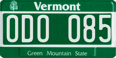VT license plate ODO085