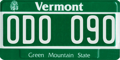 VT license plate ODO090