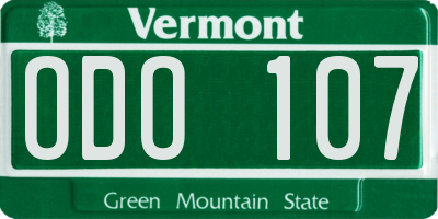 VT license plate ODO107