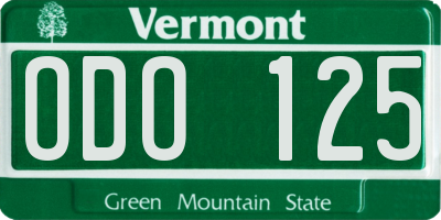 VT license plate ODO125