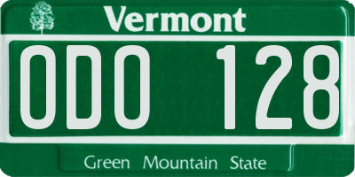 VT license plate ODO128