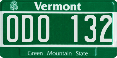 VT license plate ODO132