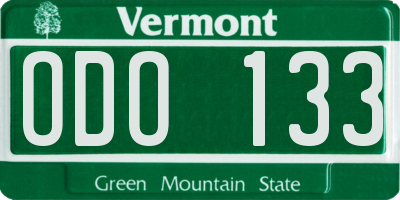 VT license plate ODO133