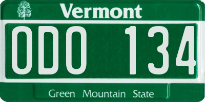 VT license plate ODO134