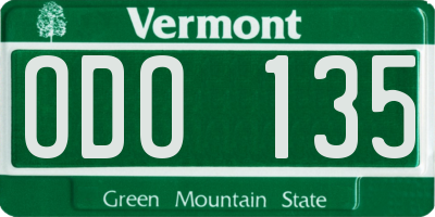VT license plate ODO135