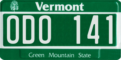 VT license plate ODO141