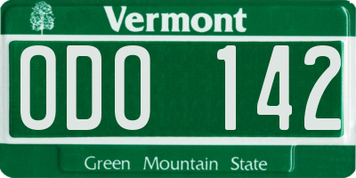 VT license plate ODO142